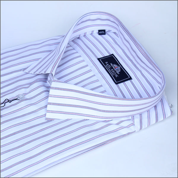 Rael Brook White & Red Stripe Short sleeve Shirt.