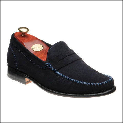 Barker William Dark Navy Suede Mocassin.