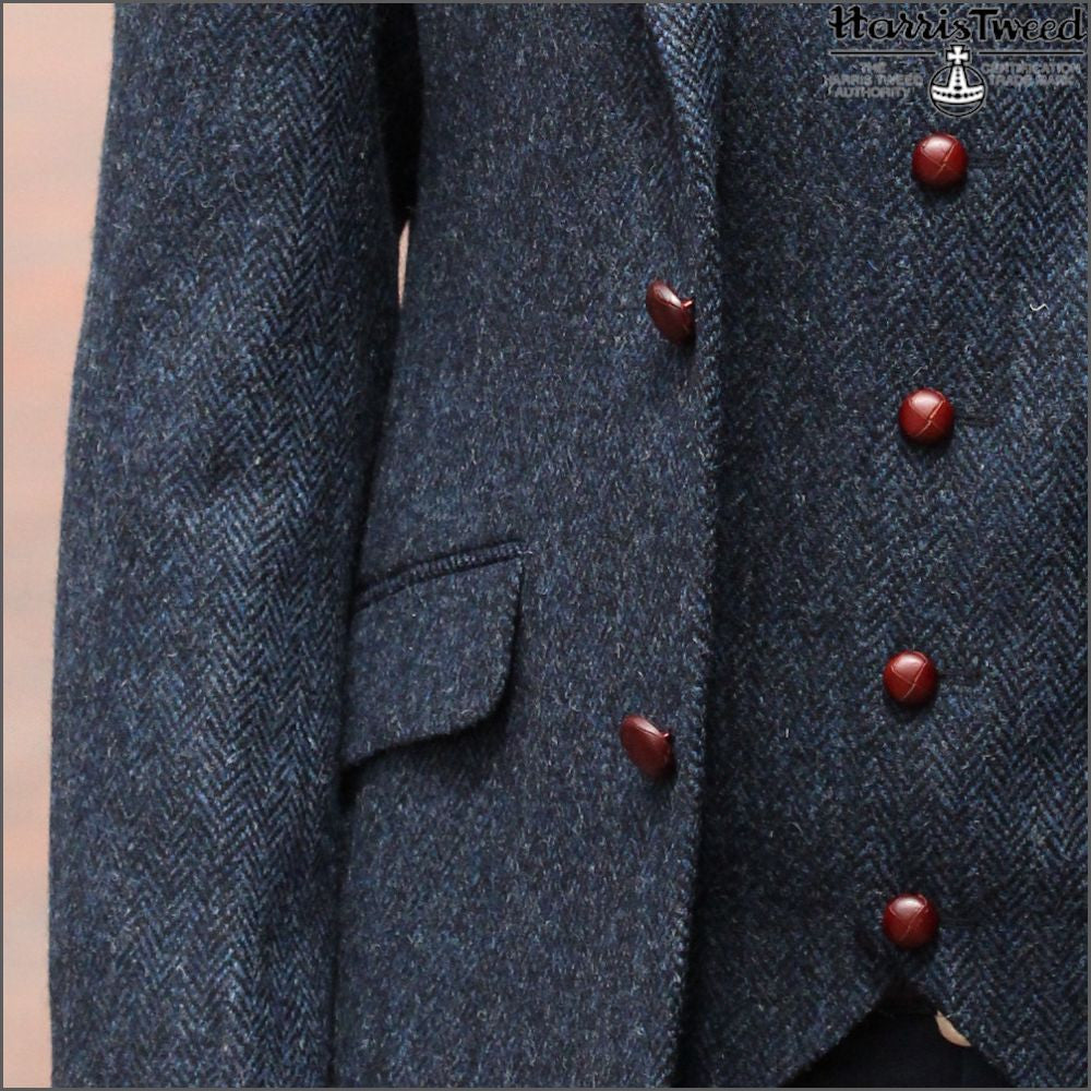 Harris Tweed Dark Blue Herringbone Jacket~~ cwmenswear