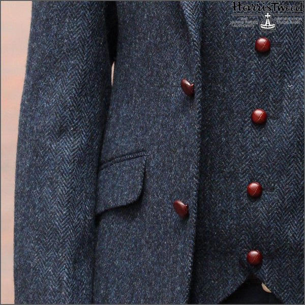 Dark blue 2024 tweed jacket