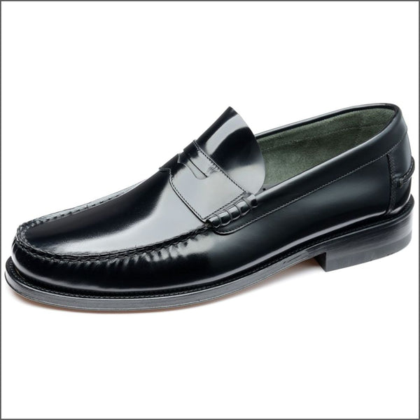 Loake Princeton Black Polished Leather Shoe=