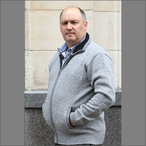 Raphael Valencino Mike Light Gray Zip Cardigan*