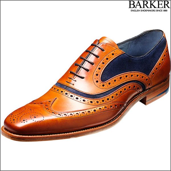 Barker McClean Cedar Calf/Blue Suede.