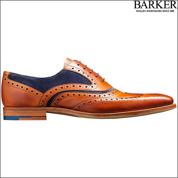 Barker McClean Cedar Calf/Blue Suede.