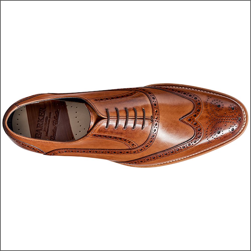 Barker Valiant Brown Hand Painted Wingtip Brogue