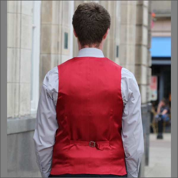 Harris Tweed Grey, Wine Check Waistcoat=