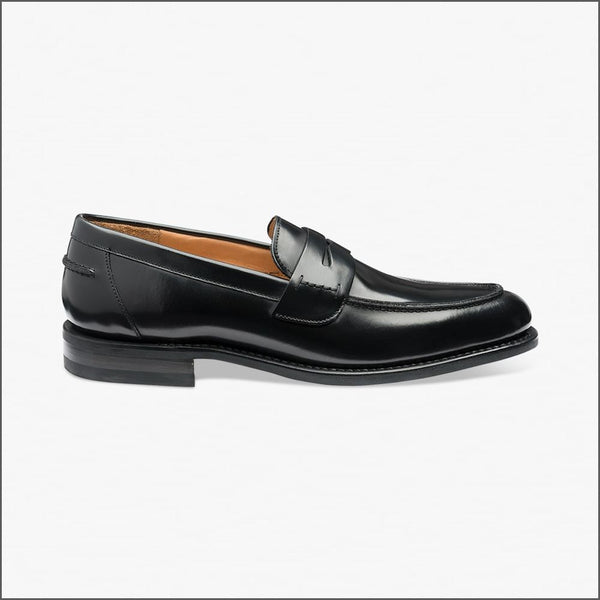 Loake 356 Black Saddle Loafer Shoe=