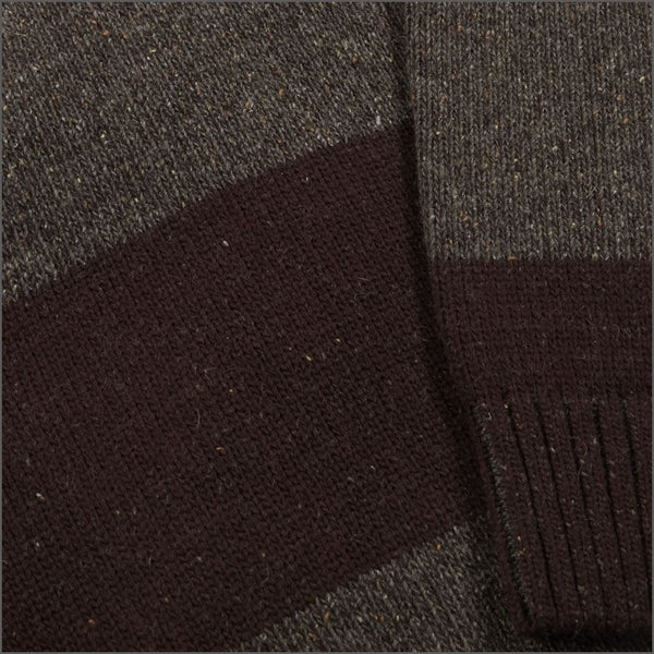Drifter Wine/Grey Wool  Fleck Zip Neckº