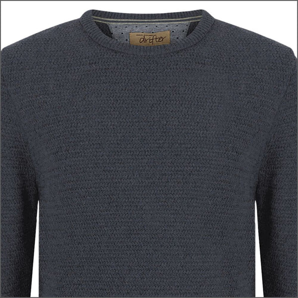 Drifter Blue Chunky Knit Crew Neckº