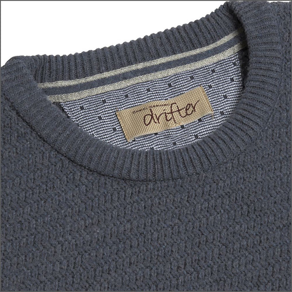 Drifter Blue Chunky Knit Crew Neckº