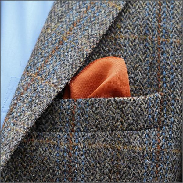 Harris Tweed Brown, Blue, Herringbone 3pc Suit=