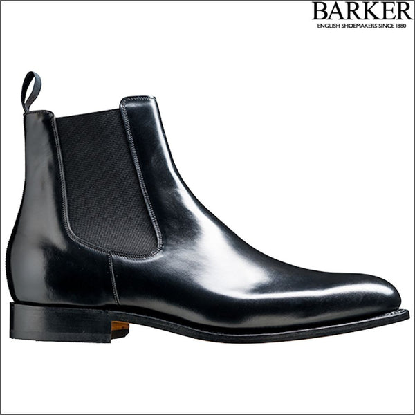 Barker Bedale Black Hi-Shine Boot.