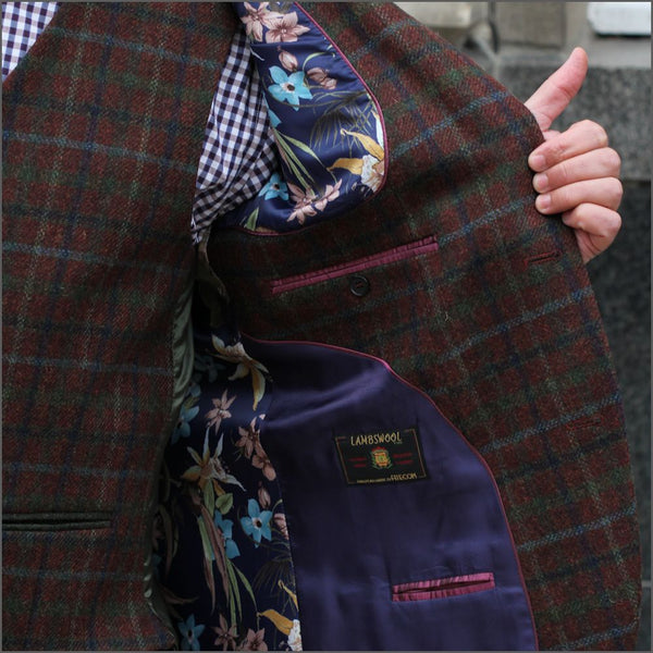 ジャケット・アウター WOOL LIKE CHECK JACKET Wool Texture Check Jacket - French Navy | Charles Tyrwhitt