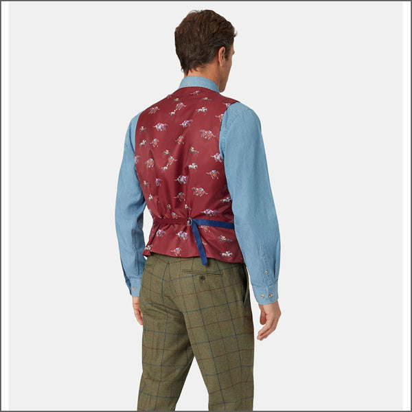 Brook Taverner Haincliffe Green Overcheck Waist Coat*