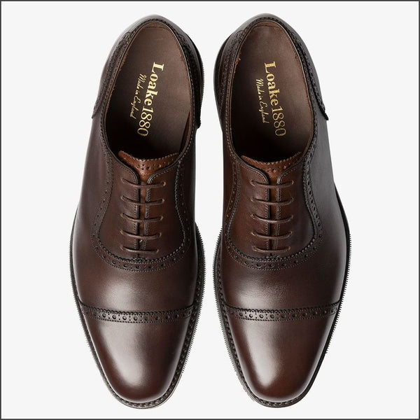 Loake Fleet Dark Brown Semi Brogue Oxford Shoeª
