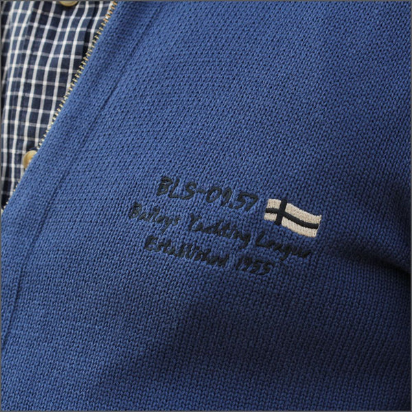 x Baileys Royal Blue Cotton Zip Cardigan@