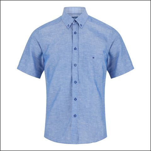 Dg's Blue Woven SS Shirt=