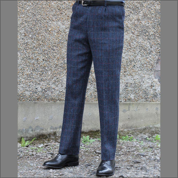 Harris Tweed Blue, Wine Check 3pc Suitº