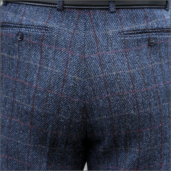 Harris Tweed Blue, Wine Check 3pc Suitº
