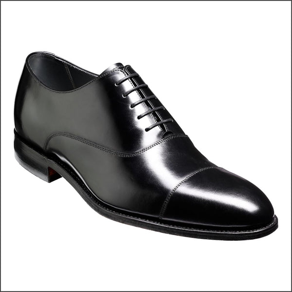 Barker Winsford Black Polish Oxford Toe Cap.