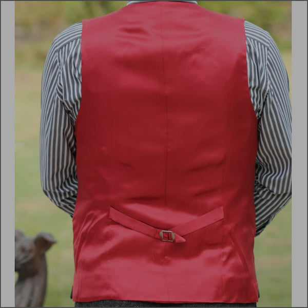 Harris Tweed Charcoal Herringbone Waistcoat`