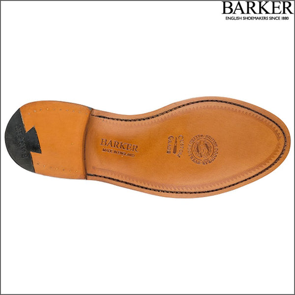 Barker Caruso Black Hi-Shine Penny Loafer.