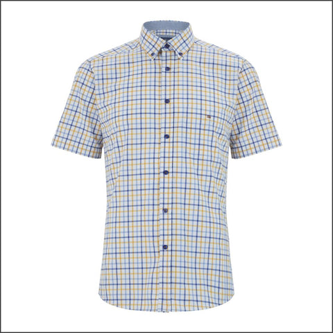 Dg's Yellow Blue Check Short Sleeve=