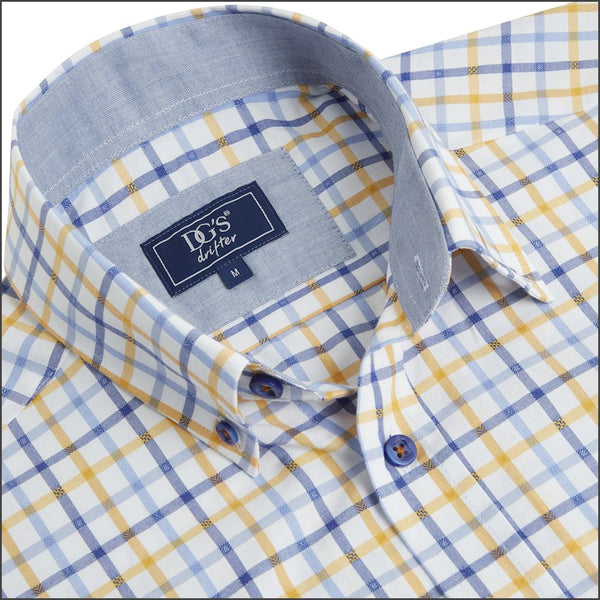 Dg's Yellow Blue Check Short Sleeve=