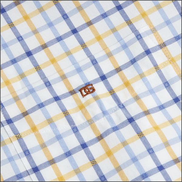 Dg's Yellow Blue Check Short Sleeve=