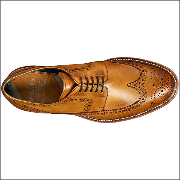 Barker Bailey Cedar Hand Painted Derby Wingtip Brogue.
