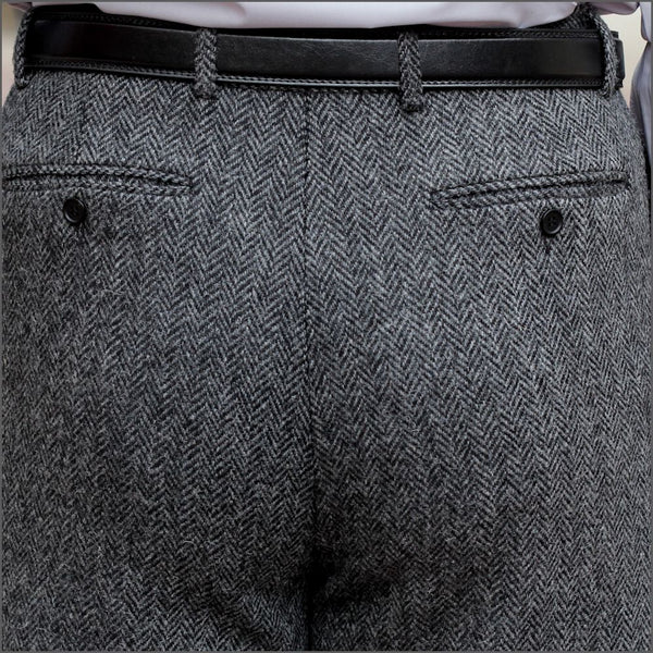 Harris Tweed Grey Herringbone 3pic Suit=