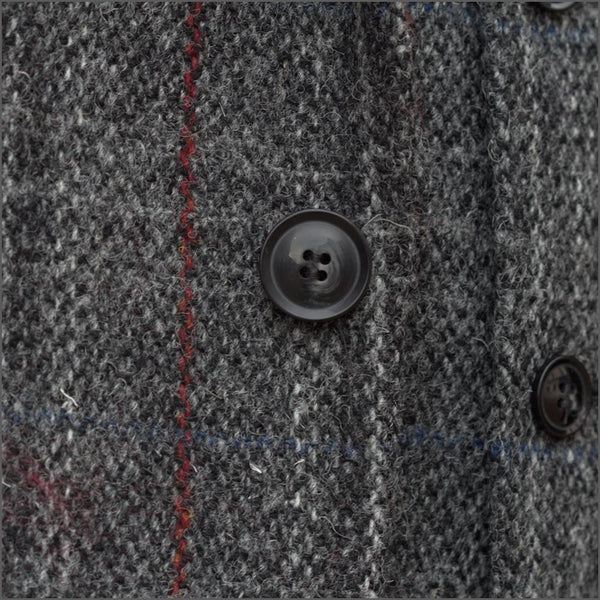 Harris Tweed Grey, Wine Check Waistcoat=