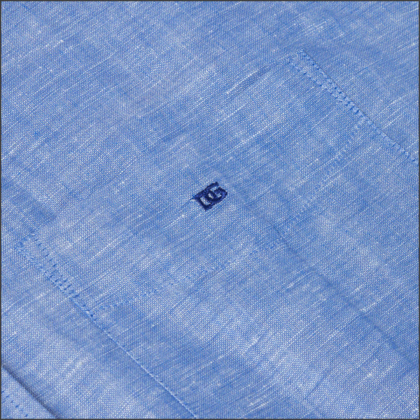 Dg's Blue Woven SS Shirt=