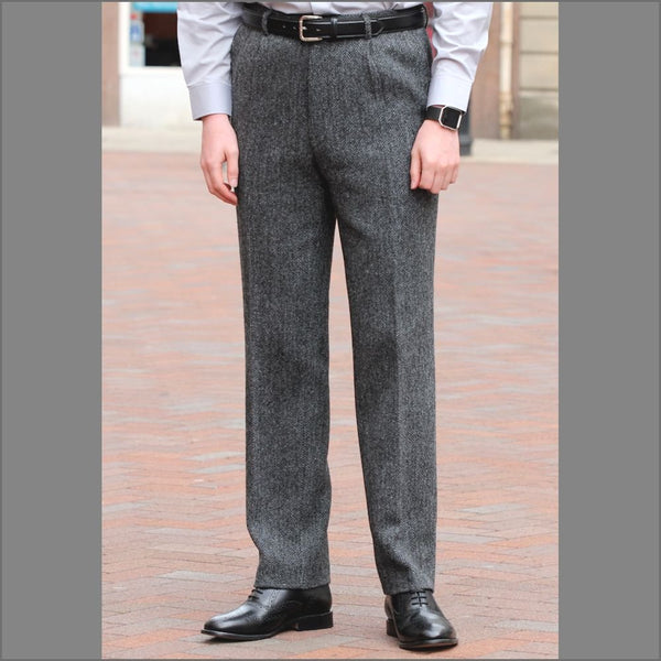 Harris Tweed Grey Herringbone Trouser>> | cwmenswear