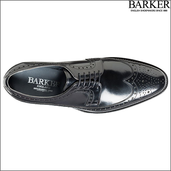 Barker Woodbridge Black Polish Wing Tip Derby.