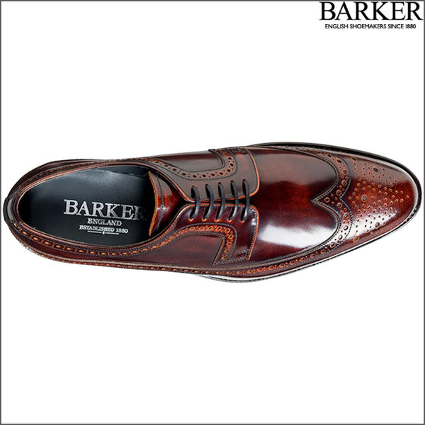 Barker Woodbridge Brandy Polish Wing Tip Derby.