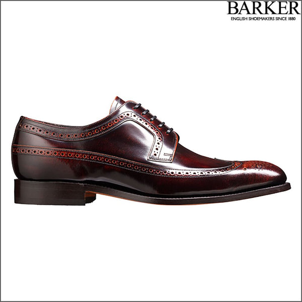 Barker Woodbridge Brandy Polish Wing Tip Derby.