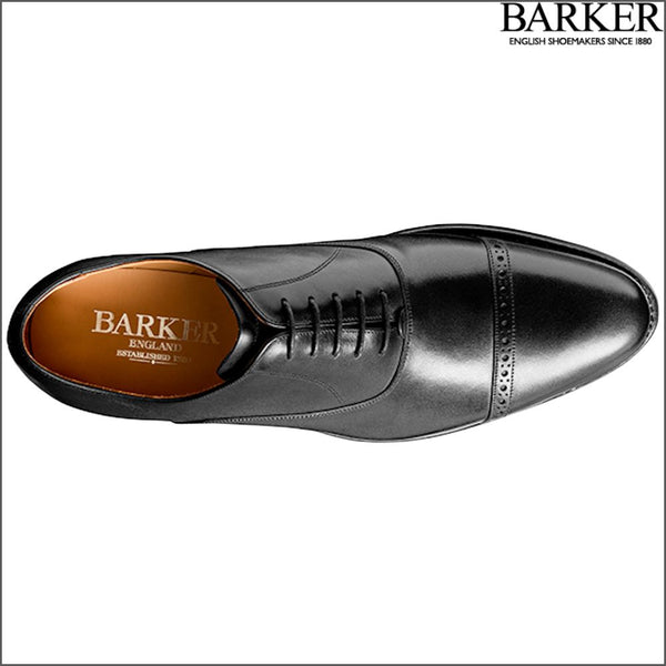 Barker Burford Black Calf Oxford Toe Cap.