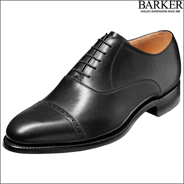 Barker Burford Black Calf Oxford Toe Cap.