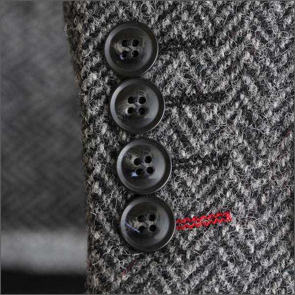 Harris Tweed Grey Herringbone Jacket=