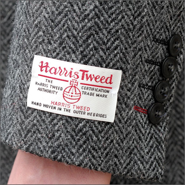 Harris Tweed Grey Herringbone 3pic Suit=