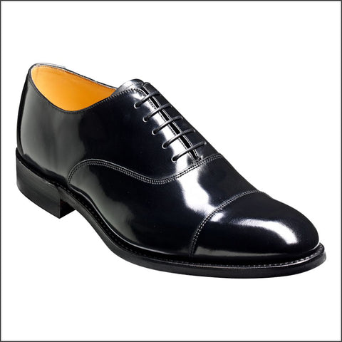 Barker Cheltenham Black Hi-Shine Oxford Toe Cap Size 8.5 Only*