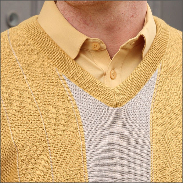 Gabicci M01 Cheddar V Neck=