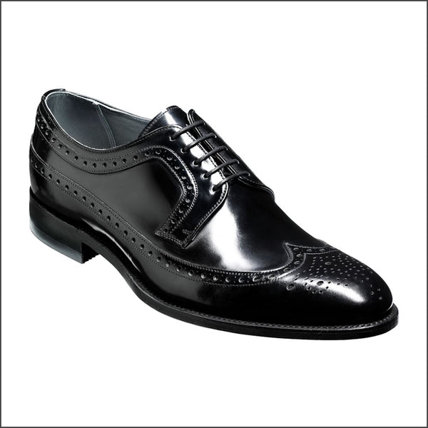 Barker Woodbridge Black Polish Wing Tip Derby.