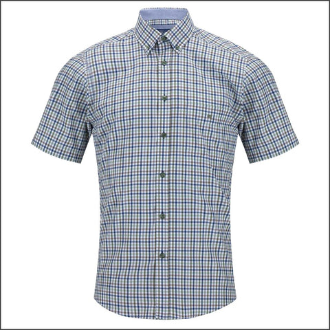 Dg's Light Green Check Short Sleeve=