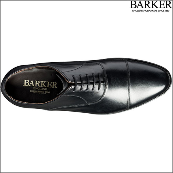 Barker Duxford Black Calf Oxford Toe Cap.
