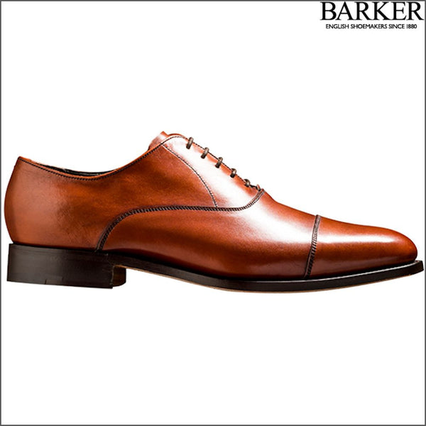 Barker Duxford Rosewood Calf Oxford Toe Cap.