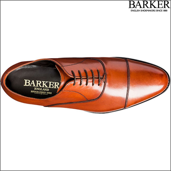 Barker Duxford Rosewood Calf Oxford Toe Cap.