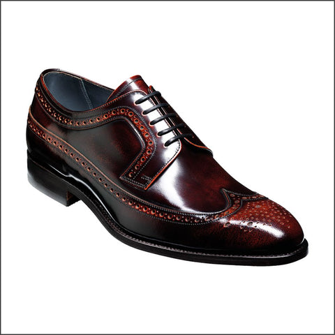 Barker Woodbridge Brandy Polish Wing Tip Derby.