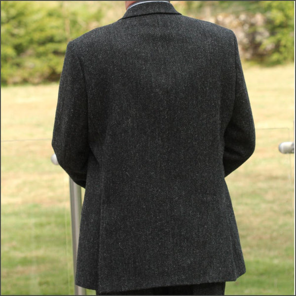 Harris Tweed Charcoal Herringbone 3 piece Suit=